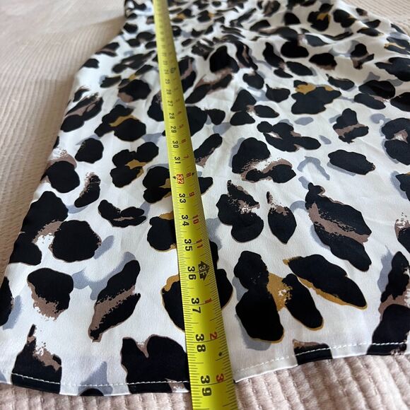Revolve Super Down Slip Dress Women White Black Small Animal Print V Neck Lined - Picture 15 of 16